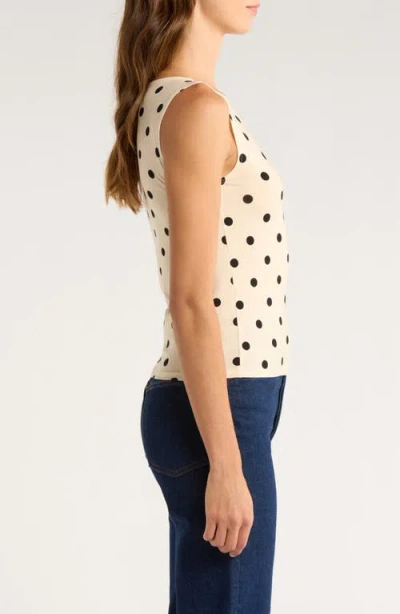 Reformation Womens Sundae Dot Dusk Polka-dot Jersey Top In Neutral