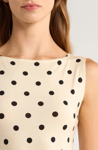 Reformation Womens Sundae Dot Dusk Polka-dot Jersey Top In Neutral