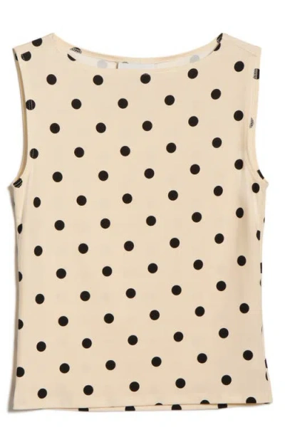 Reformation Womens Sundae Dot Dusk Polka-dot Jersey Top In Neutral