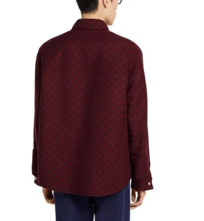 Gucci Blue Jacket With Classic Collar And Reversible Design In Cotton Man In Blue