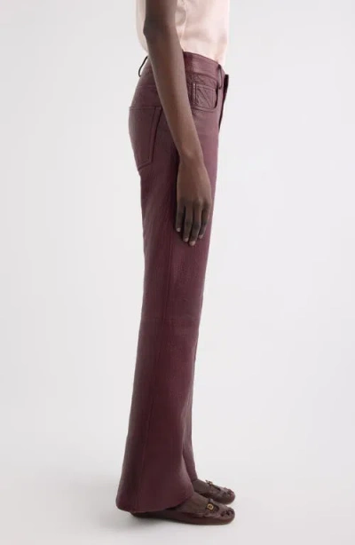 Chloé Flared Textured Lambskin Leather Trousers In Brown