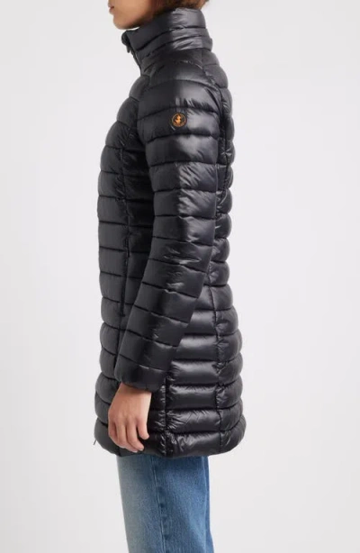 Save The Duck Miri Water Repellent Quilted Puffer Jacket With Removable Hood In Black