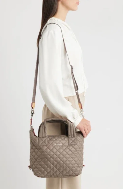 Mz Wallace Small Sutton Quilted Nylon Deluxe Tote In Brown
