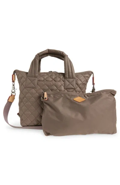 Mz Wallace Small Sutton Quilted Nylon Deluxe Tote In Brown