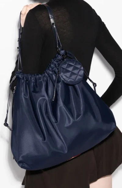 Mz Wallace Waverly Nylon Shoulder Bag In Silver