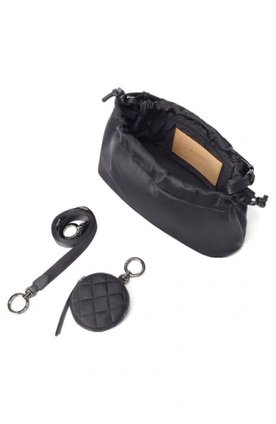 Mz Wallace Waverly Small Drawstring Quilted Shoulder Bag In Black