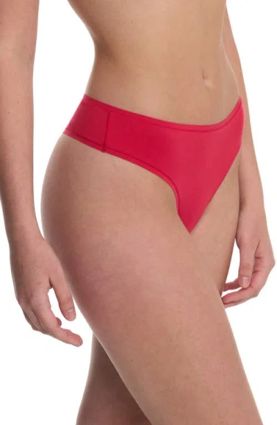 Natori Women's Bliss Bare Cotton Thong Underwear 771346 In Red