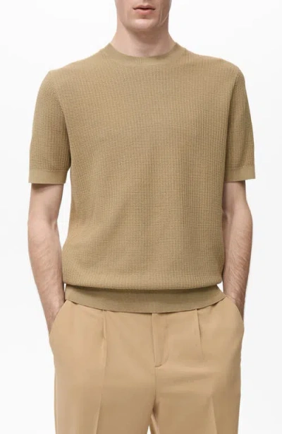 Mango Men's Cotton Knitted T-shirt In Neutral