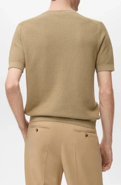 Mango Men's Cotton Knitted T-shirt In Neutral