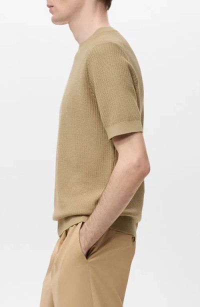 Mango Men's Cotton Knitted T-shirt In Neutral