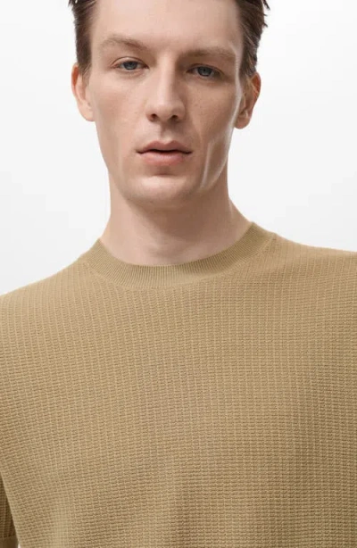 Mango Men's Cotton Knitted T-shirt In Neutral