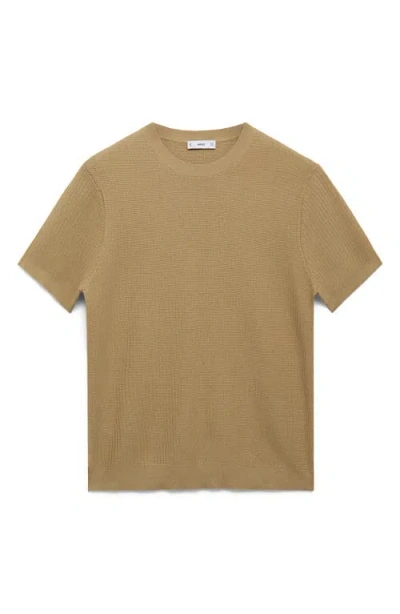 Mango Men's Cotton Knitted T-shirt In Neutral