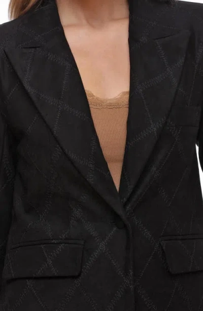 Bagatelle Faux Suede Blazer In Black