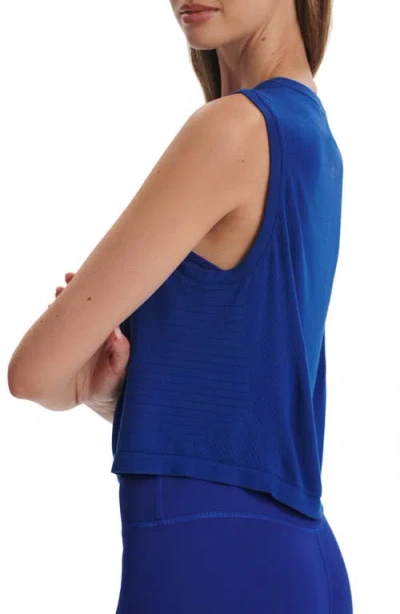 Varley Nate Seamless Crop Tank In Blue