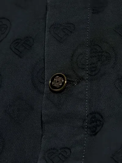 Casablanca Monogram-embossed Overshirt In Black