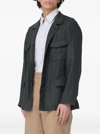 Boglioli Utility Jacket Featuring Four Pockets In Green