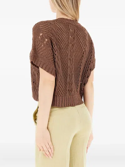 Vicolo V-neck Sweater In Brown