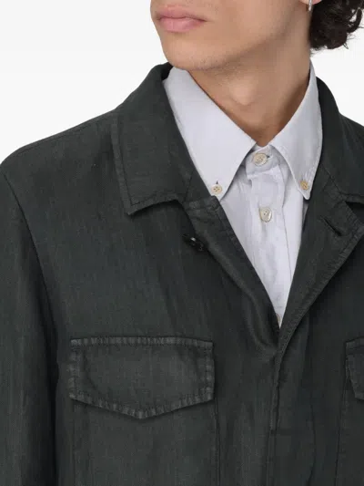 Boglioli Utility Jacket Featuring Four Pockets In Green