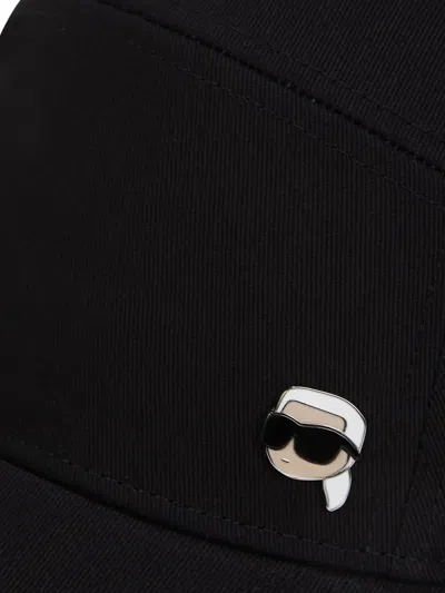 Karl Lagerfeld Ikon Baseball Cap In Black