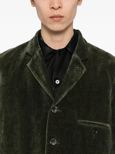 Uma Wang Velvet Blazer In Green