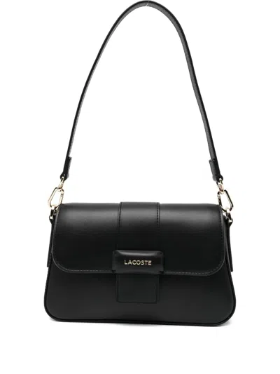 Lacoste Logo-appliqué Flap Bag In Black