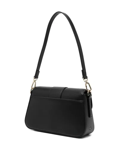 Lacoste Logo-appliqué Flap Bag In Black