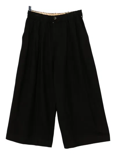Uma Wang Pleated Wide-leg Trousers In Black