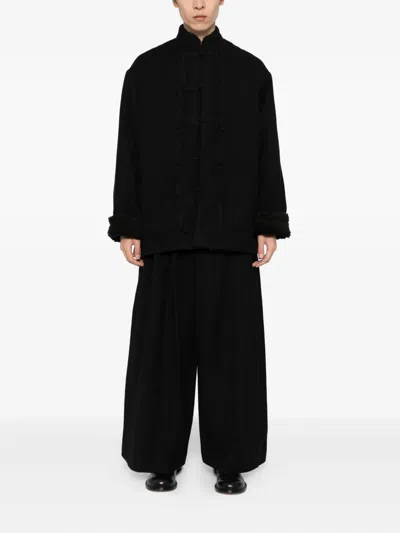 Uma Wang Pleated Wide-leg Trousers In Black