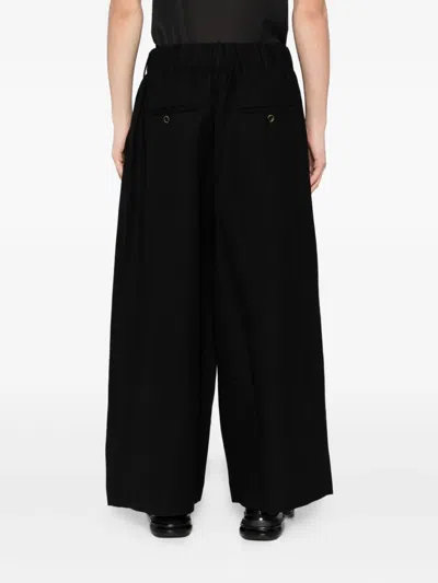 Uma Wang Pleated Wide-leg Trousers In Black
