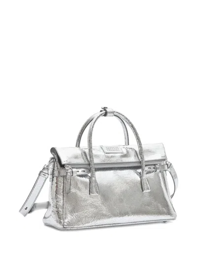 Maison Margiela Numerical-patch Tote Bag In Silver