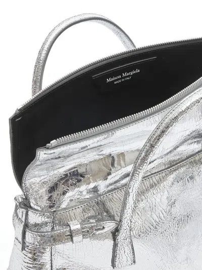 Maison Margiela Numerical-patch Tote Bag In Silver