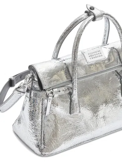 Maison Margiela Numerical-patch Tote Bag In Silver