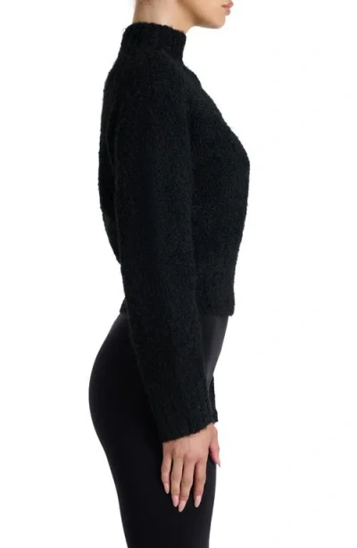 Naked Wardrobe Turtleneck Bouclé Sweater In Black