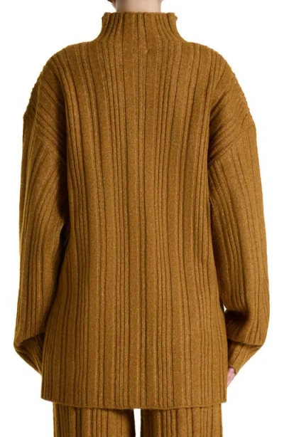 Naked Wardrobe Oversize Funnel Neck Sweater In Brown