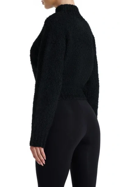 Naked Wardrobe Turtleneck Bouclé Sweater In Black