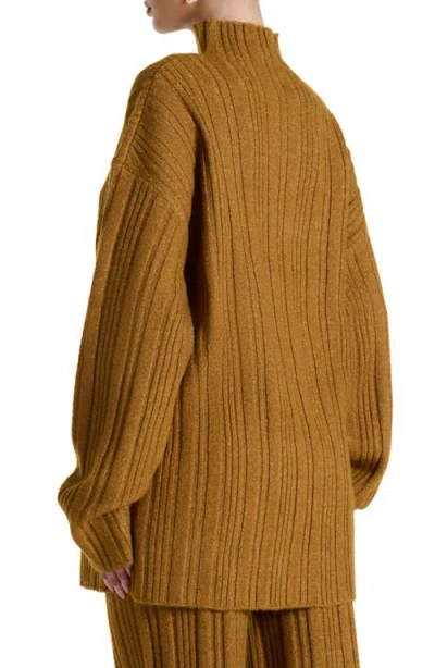 Naked Wardrobe Oversize Funnel Neck Sweater In Brown