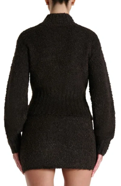 Naked Wardrobe Turtleneck Bouclé Sweater In Brown