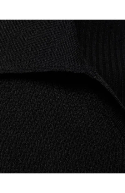 Mango Rib Polo Sweater In Black