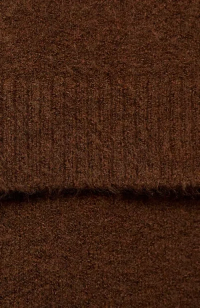 Mango Leire Tie Neck Sweater In Brown