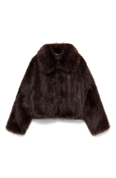 Mango Women's Faux Fur Collar Jacket In Brown