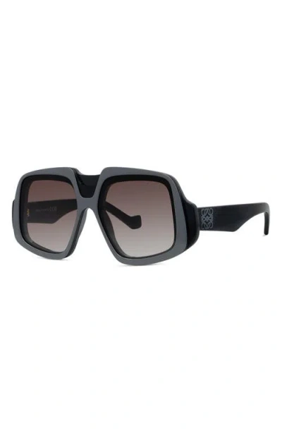 Loewe Anagram 61mm Gradient Geometric Sunglasses In Black