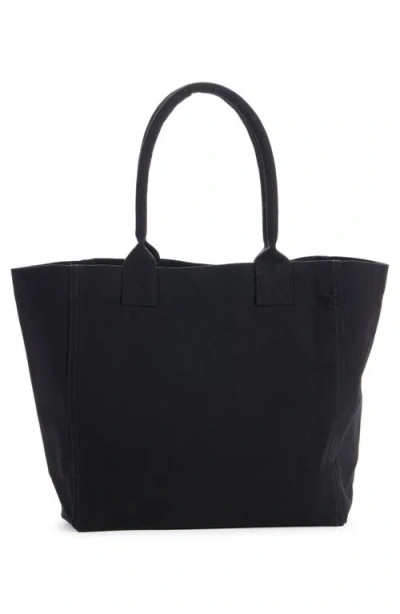 Isabel Marant Small Yenky Festive Studded Logo Canvas Tote In Black