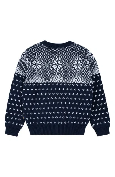 Brooks Brothers Kids' Fair Isle Cotton Crewneck Sweater In Blue