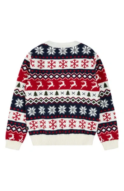 Brooks Brothers Kids' Fair Isle Cotton Crewneck Sweater In Multi