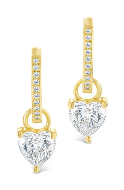 Sterling Forever Eugenia Heart Drop Huggie Hoop Earrings In Gold