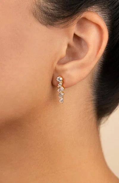 Sterling Forever Blythlyn Cubic Zirconia Drop Earrings In Gold