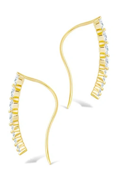 Sterling Forever Brilliant Cubic Zirconia Single Ear Crawler In Gold