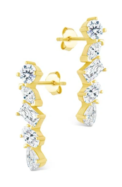 Sterling Forever Blythlyn Cubic Zirconia Drop Earrings In Gold