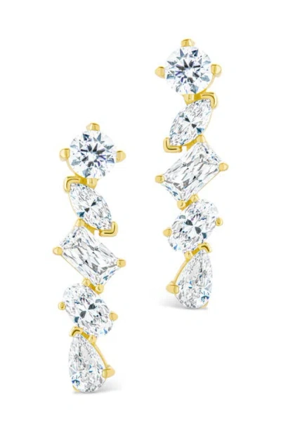Sterling Forever Blythlyn Cubic Zirconia Drop Earrings In Gold
