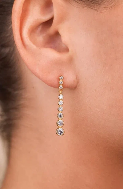 Sterling Forever Ianthe Brillient Cubic Zirconia Drop Earrings In Gold